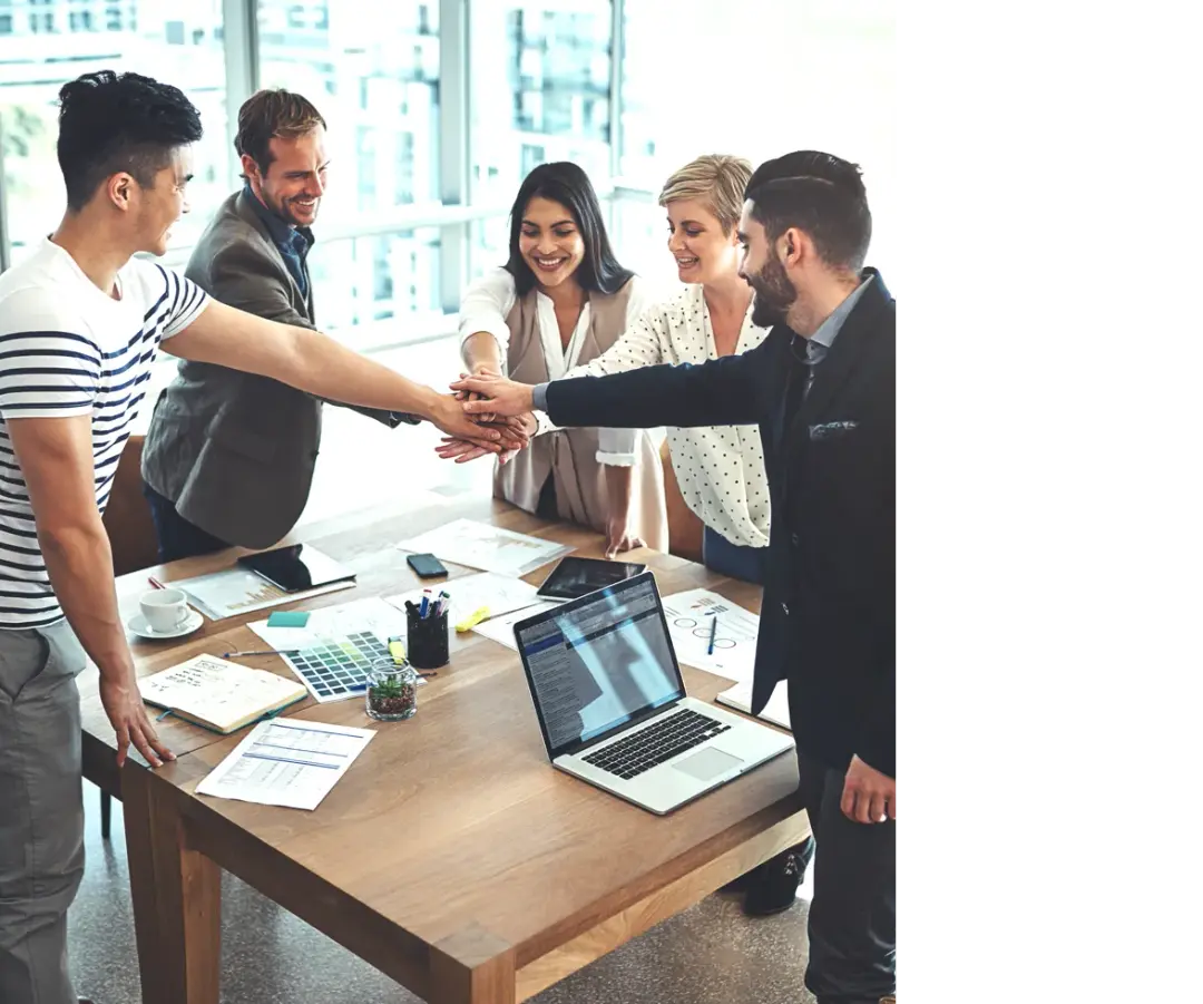 "High-performance team excelling in the digital age, businessman presenting to colleagues in a modern boardroom"